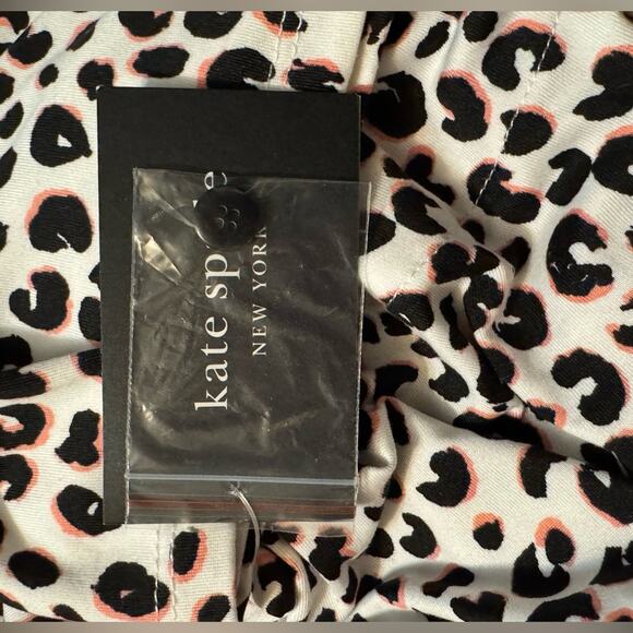 NWT -Kate Spade - Leopard Print Pajama Set Short Sleeve & Long Pants - Picture 5 of 5